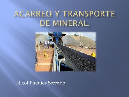 Nicol Fuentes Serrano..  Puesto que los criaderos de mineral estaban en lugares escarpados y los puntos de embarque o consumo en las zonas bajas de aquellos,