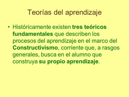 Teorías del aprendizaje