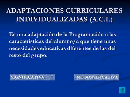 ADAPTACIONES CURRICULARES INDIVIDUALIZADAS (A.C.I.)