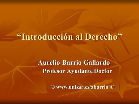 “Introducción al Derecho”