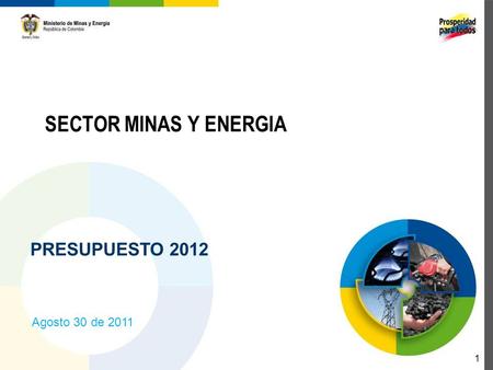 SECTOR MINAS Y ENERGIA PRESUPUESTO 2012 Agosto 30 de 2011 1.