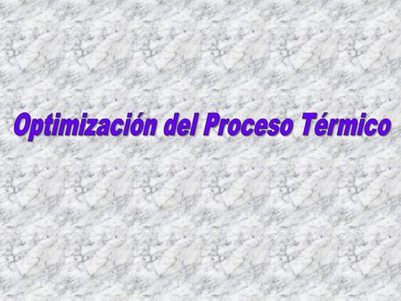 Optimización del Proceso Térmico