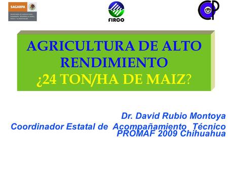AGRICULTURA DE ALTO RENDIMIENTO ¿24 TON/HA DE MAIZ?