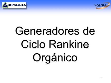 Generadores de Ciclo Rankine Orgánico