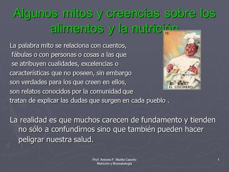 Algunos mitos y creencias sobre los alimentos y la nutrición