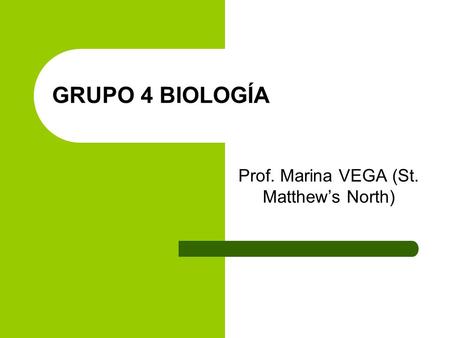 Prof. Marina VEGA (St. Matthew’s North)