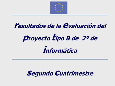 R esultados de la e valuación del p royecto t ipo B de 2º de i nformática s egundo c uatrimestre.