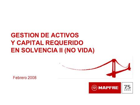 GESTION DE ACTIVOS Y CAPITAL REQUERIDO EN SOLVENCIA II (NO VIDA) Febrero 2008.