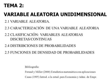 VARIABLE ALEATORIA UNIDIMENSIONAL