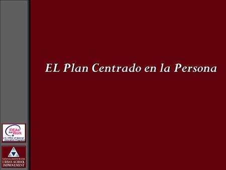 EL Plan Centrado en la Persona