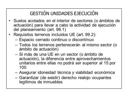 GESTIÓN UNIDADES EJECUCIÓN