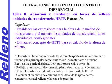 OPERACIONES DE CONTACTO CONTINUO DIFERENCIAL