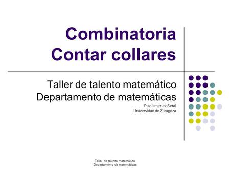 Combinatoria Contar collares