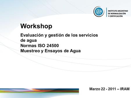 Workshop Evaluación y gestión de los servicios de agua