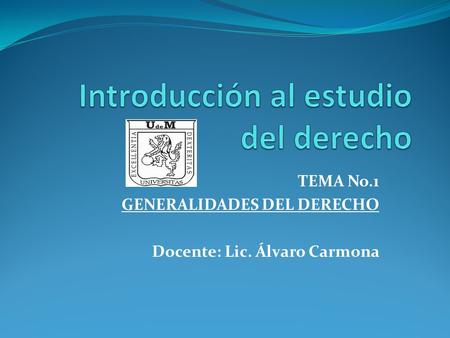 Introducción al estudio del derecho