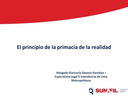 El principio de la primacía de la realidad