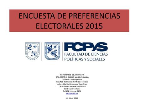 ENCUESTA DE PREFERENCIAS ELECTORALES 2015