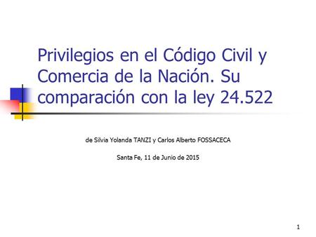 de Silvia Yolanda TANZI y Carlos Alberto FOSSACECA