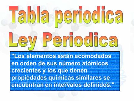 Tabla periodica Ley Periodica