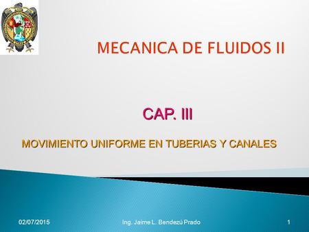 MECANICA DE FLUIDOS II CAP. III