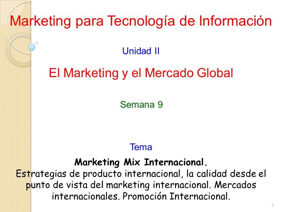 Marketing Mix Internacional. - ppt descargar