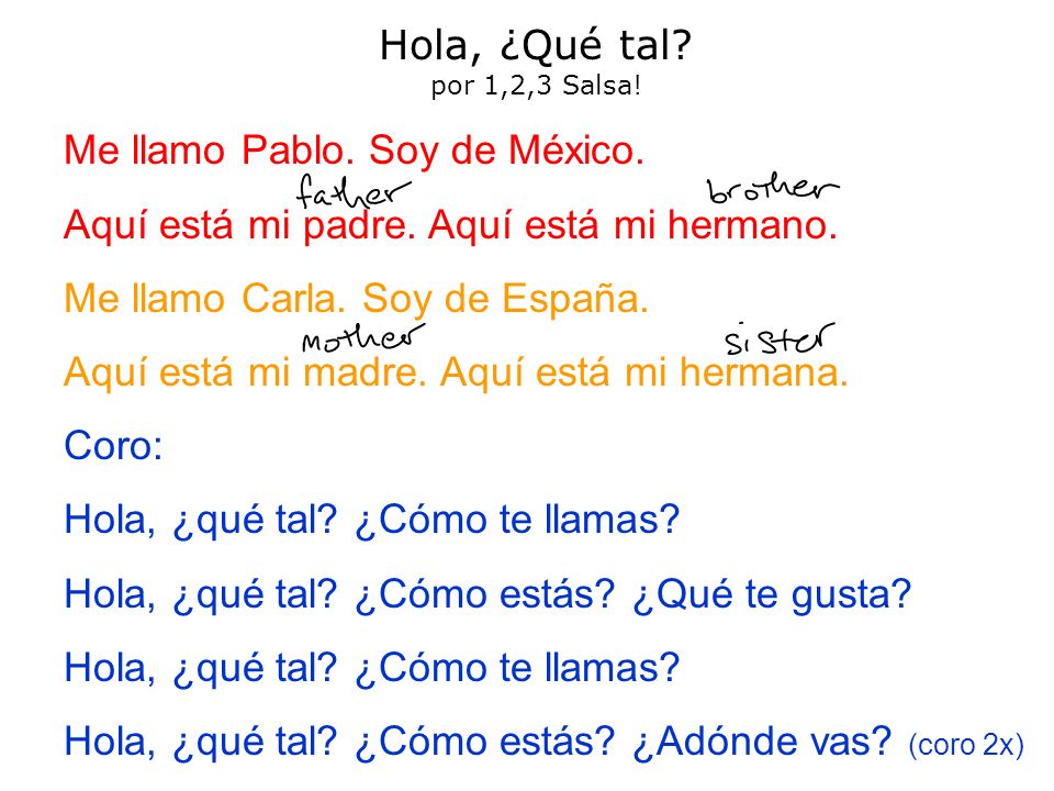 Hola, ¿Qué tal? por 1,2,3 Salsa! Me llamo Pablo. Soy de México. - ppt video  online descargar