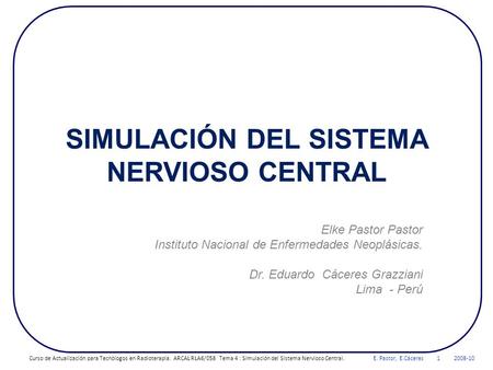 SIMULACIÓN DEL SISTEMA NERVIOSO CENTRAL