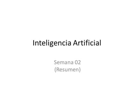 Inteligencia Artificial