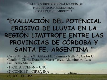 III TALLER SOBRE REGIONALIZACIÓN DE