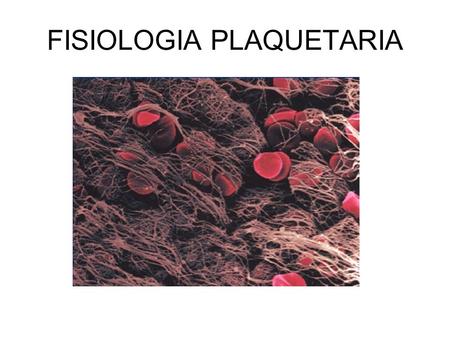 FISIOLOGIA PLAQUETARIA
