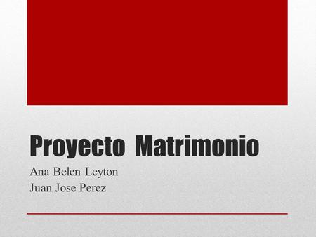 Proyecto Matrimonio Ana Belen Leyton Juan Jose Perez.