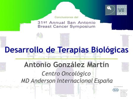 Desarrollo de Terapias Biológicas Antonio González Martín