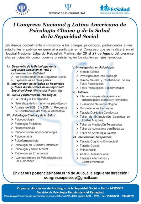 I Congreso Nacional y Latino Americano de