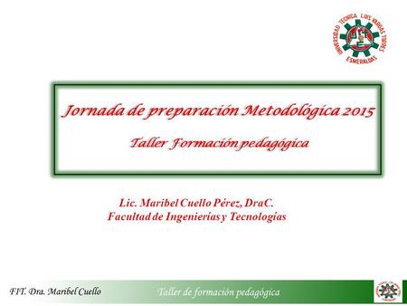 Jornada de preparación Metodológica 2015