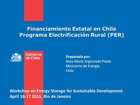Financiamiento Estatal en Chile Programa Electrificación Rural (PER)