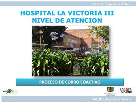 HOSPITAL LA VICTORIA III NIVEL DE ATENCION PROCESO DE COBRO COACTIVO