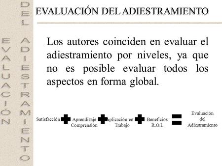 EVALUACIÓN DEL ADIESTRAMIENTO