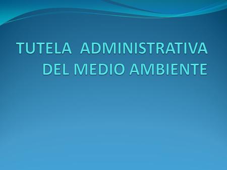 TUTELA ADMINISTRATIVA DEL MEDIO AMBIENTE