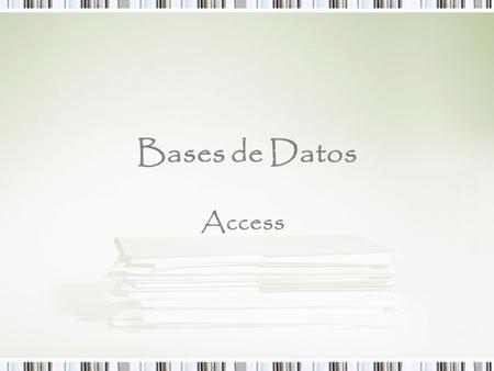 Bases de Datos Access.