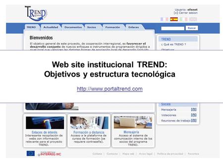 Web site institucional TREND: Objetivos y estructura tecnológica