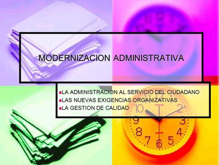 MODERNIZACION ADMINISTRATIVA