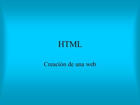 HTML Creación de una web.