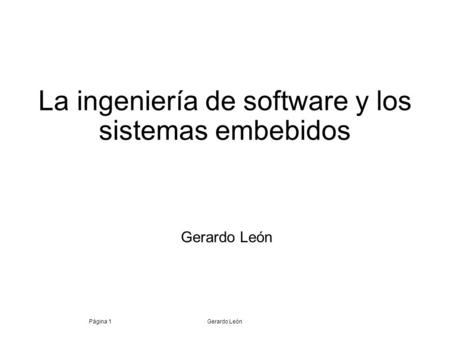 La ingeniería de software y los sistemas embebidos