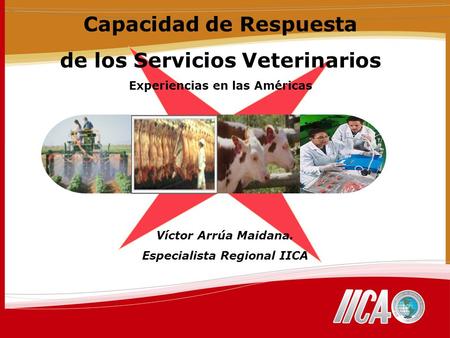 Víctor Arrúa Maidana. Especialista Regional IICA Capacidad de Respuesta de los Servicios Veterinarios Experiencias en las Américas.