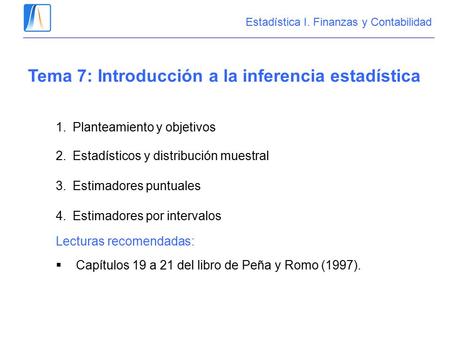Tema 7: Introducción a la inferencia estadística