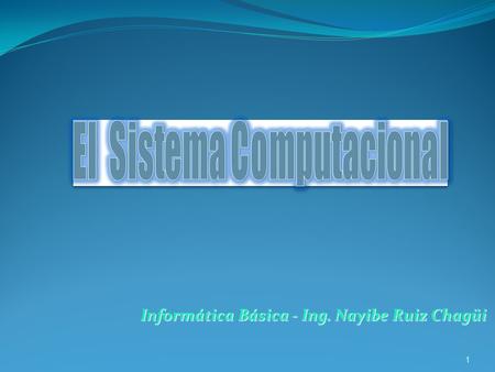 Informática Básica - Ing. Nayibe Ruiz Chagüi