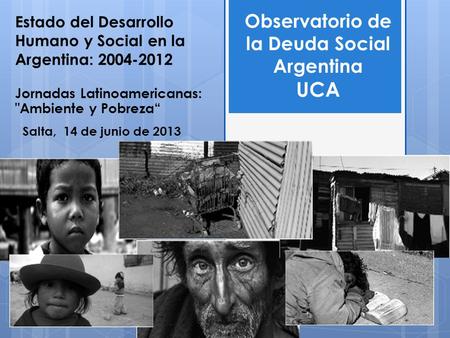 Estado del Desarrollo Humano y Social en la Argentina: