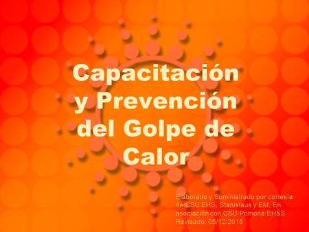 Capacitación y Prevención del Golpe de Calor