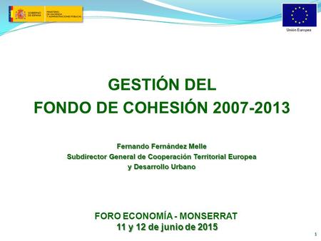 GESTIÓN DEL FONDO DE COHESIÓN