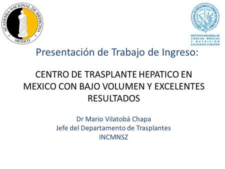 Presentación de Trabajo de Ingreso: